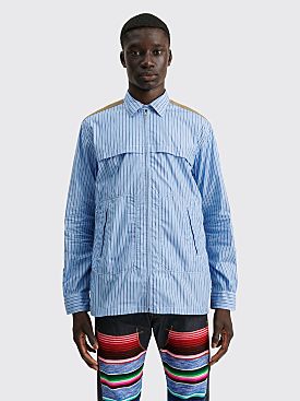 Junya Watanabe MAN Stripe Zip Shirt Blue