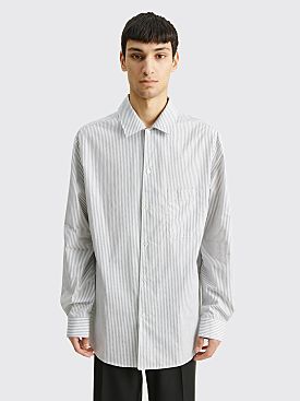 Lemaire Convertible Collar LS Shirt Stripe White / Black