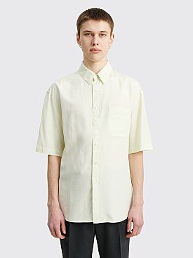 Lemaire Regular Collar Short Sleeve Shirt Silk Lemon Glaze