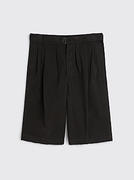 Lemaire Oversized Pleat Shorts Black