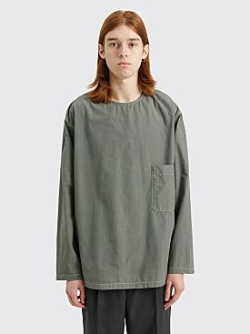 Lemaire Long Sleeve Woven T-shirt Grey