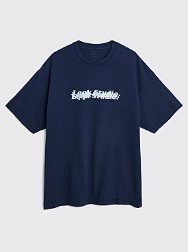 LQQK Studio Stacked Logo T-shirt Navy