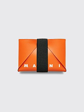 Marni PVC Credit Card Case Black / Orange