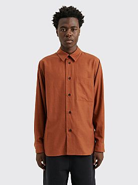 Margaret Howell Simple Shirt Cotton Wool Twill Mineral