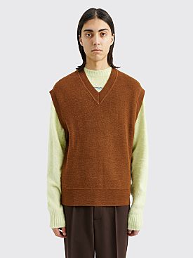 Margaret Howell MHL Ribbed Slipover Pure Wool Spice