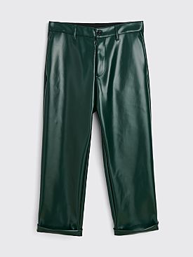 MM6 Maison Margiela Faux Leather Suit Pants Petrol Green
