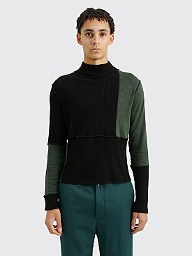 MM6 Maison Margiela Knitted Patchwork Sweater Black / Green