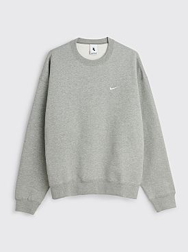 NikeLab Solo Swoosh Fleece Sweater Dark Heather Grey / White