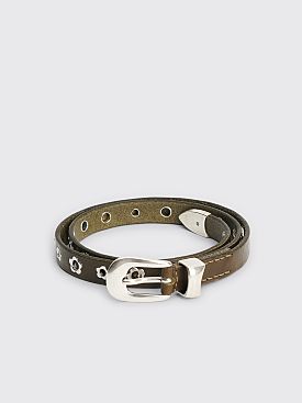 Our Legacy Flowers Leather Belt Olive