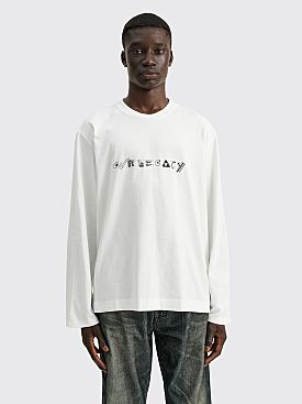 Our Legacy Box LS T-shirt Abstract Embroidery White