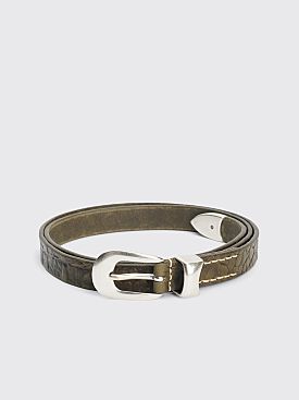 Our Legacy Croco Leather Belt Olive