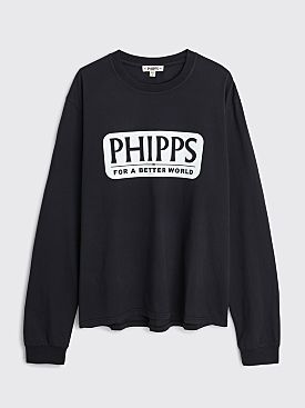 PHIPPS Logo Graphic Long Sleeve T-shirt Navy