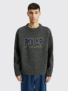 Polar Skate Co. Earthquake Logo Knit Sweater Grey