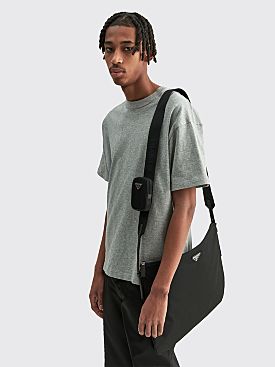 Prada Re-Nylon & Saffiano Leather Slim Shoulder Bag Black