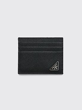 Prada Saffiano Leather Card Holder Black