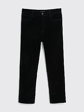 Prada Five Pocket Velvet Denim Jeans Black