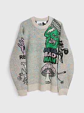 Real Bad Man Too Many Graphics Sweater Melange