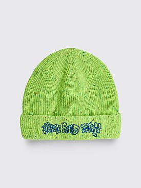 Real Bad Man Wild Record Knit Beanie High Lighter Green