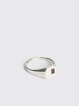 Seb Brown Oct Signet Ring Silver / Red