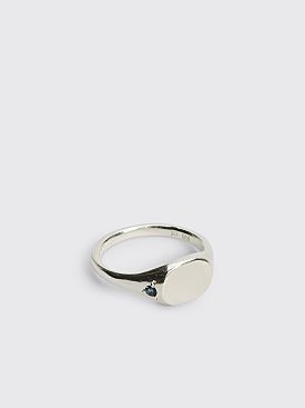 Seb Brown Oval Signet Sapphire Ring Silver