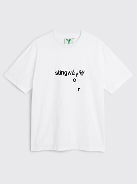 Stingwater Embroidered Melting Logo And Skull Patch T-shirt White