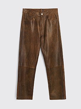 Sunflower Loose Leather Trouser Brown