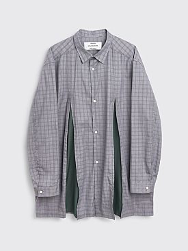 TRES BIEN ATELJÉ Inverted Pleat Shirt Grey Check