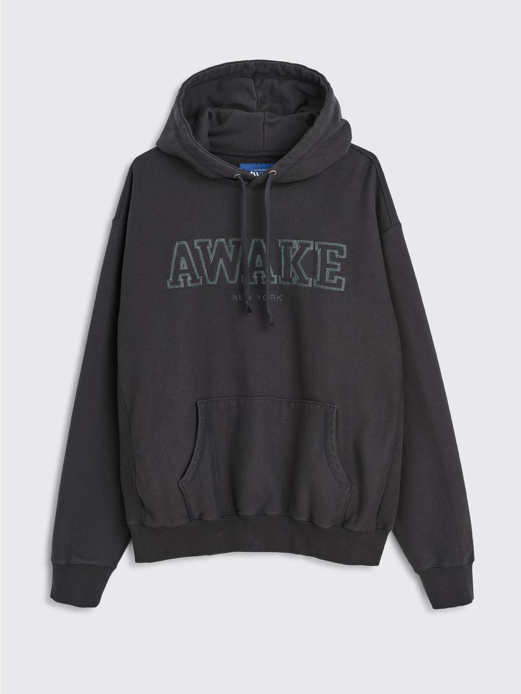 undefined | Awake NY Block Logo Hooded Sweatshirt Charcoal