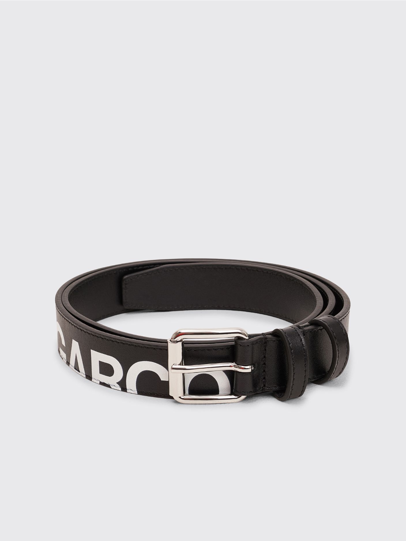 Très Bien - Comme des Garçons Wallet Huge Logo Leather Belt Black