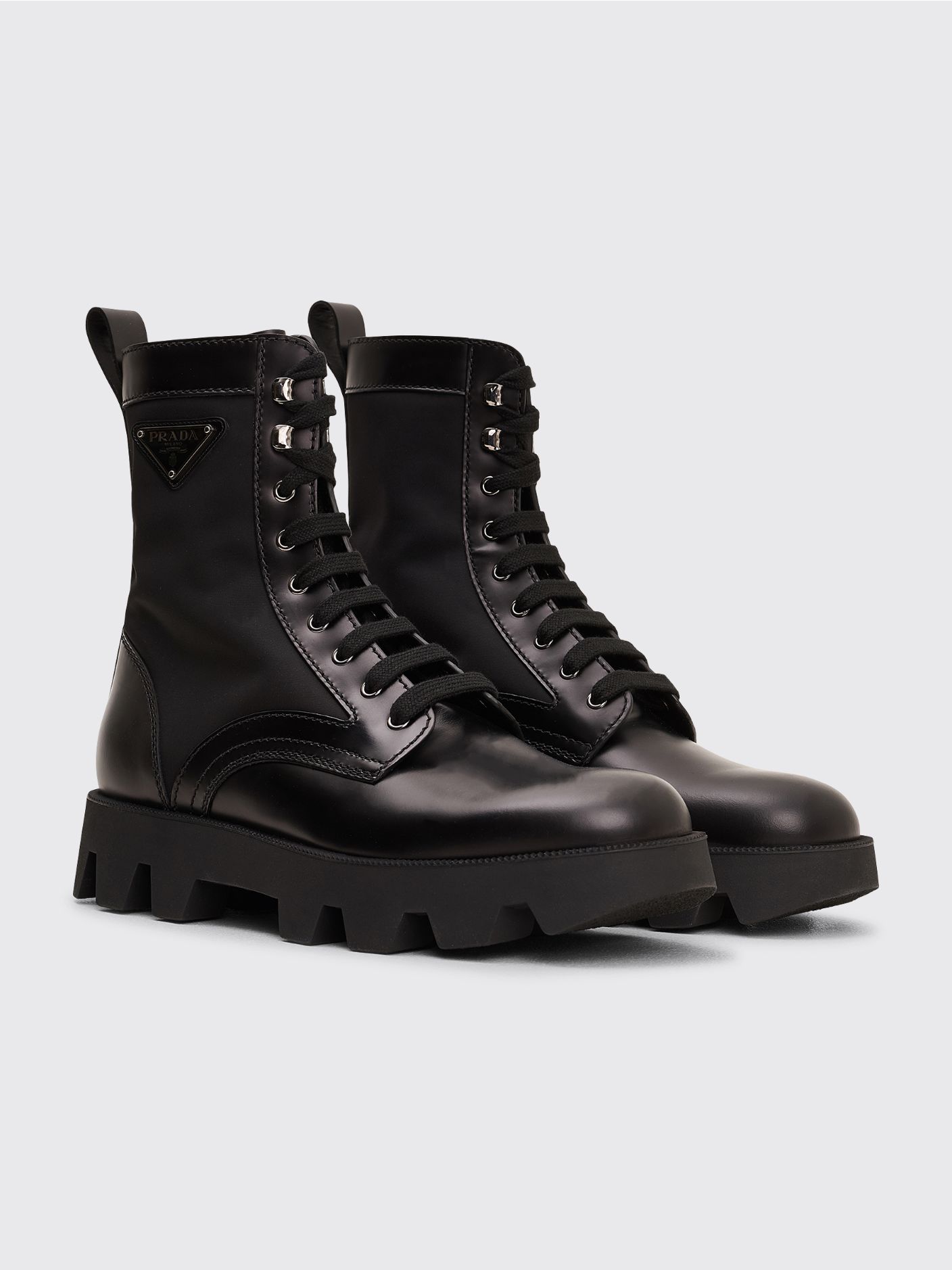 Très Bien - Prada Leather Ankle Boots Black