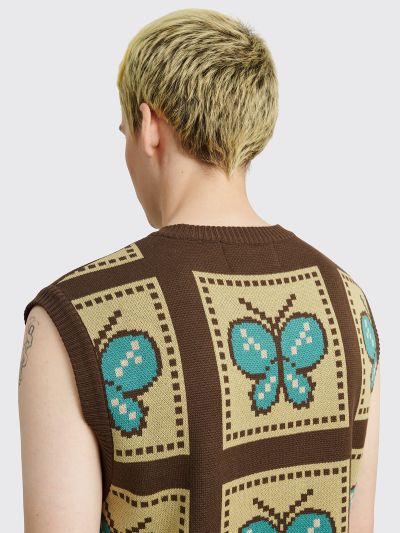 Très Bien - Awake NY Butterfly Sweater Vest Brown / Yellow