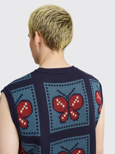 Très Bien - Awake NY Butterfly Sweater Vest Blue / Red