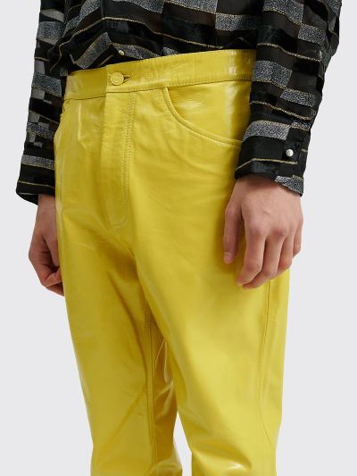 Très Bien ERL Tech Leather Pants Yellow