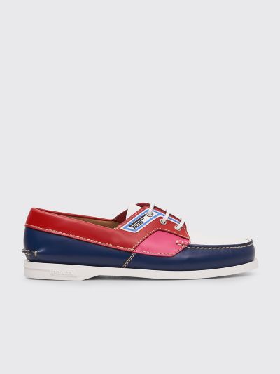 red leather boat shoes