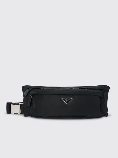 Très Bien - Prada Nylon & Saffiano Leather Belt Bag Black