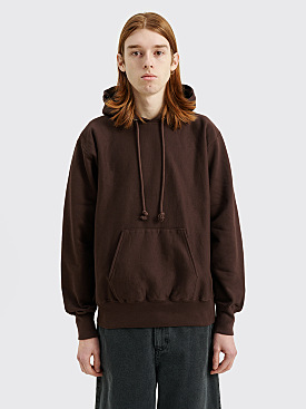 Auralee High Count Heavy Hooded Sweater Dark Brown