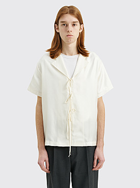 Bode Micro Tie Silk Shirt Cream