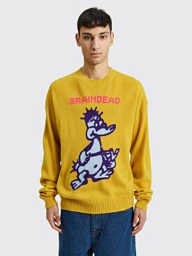 Brain Dead Slingshot Knit Sweater Mustard