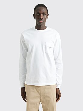 Comme des Garçons Homme Chest Pocket Logo LS T-shirt White