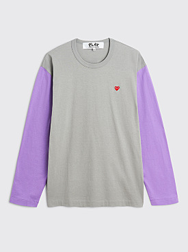 Comme des Garçons Play Mini Heart LS T-shirt Grey / Purple