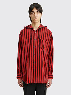 Comme des Garçons Shirt Hooded Shirt Red Stripes
