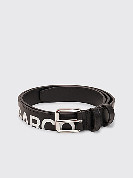 Comme des Garçons Wallet Huge Logo Leather Belt Black