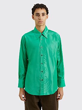ERL Taffetas Button Down Shirt Green