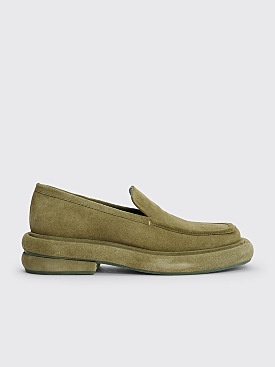 Eckhaus Latta Stacked Loafers Suede Olive
