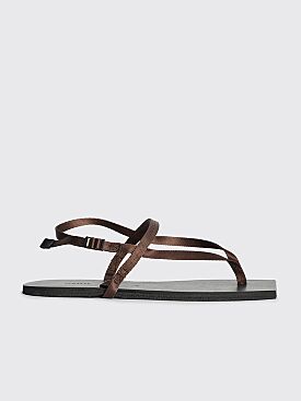 Auralee Made by Foot The Coacher Belted Leather Sandals Black
