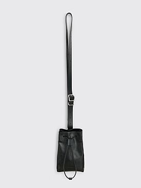 Jil Sander Leather Bucket Crossbody Bag Black