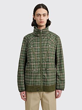 Junya Watanabe MAN Plaid Cotton Linen Jacket Khaki Green