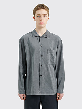 Lemaire Stand Collar Shirt Aluminium Grey