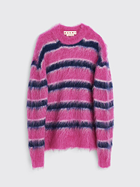 Marni Striped Brushed Mohair Sweater Pink Purple