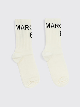 MM6 Maison Margiela Rib Wool Socks White